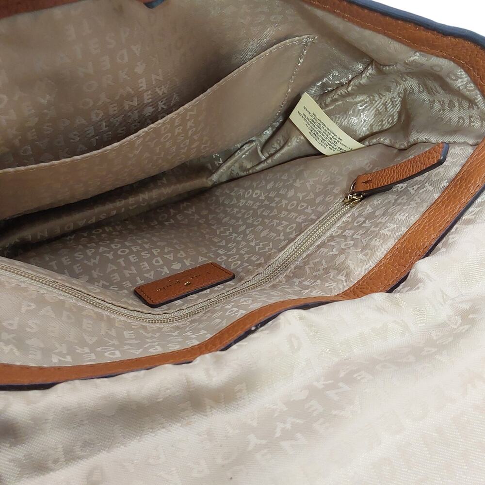 Kate Spade New York Brown Pebbled Leather Crossbody Saddle Bag EUC - Picture 5 of 12